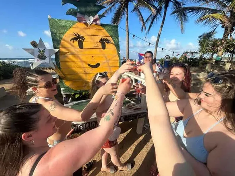 From San Juan: Culinary tour, bar tour and beach at Pinones